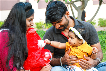 family with teddy