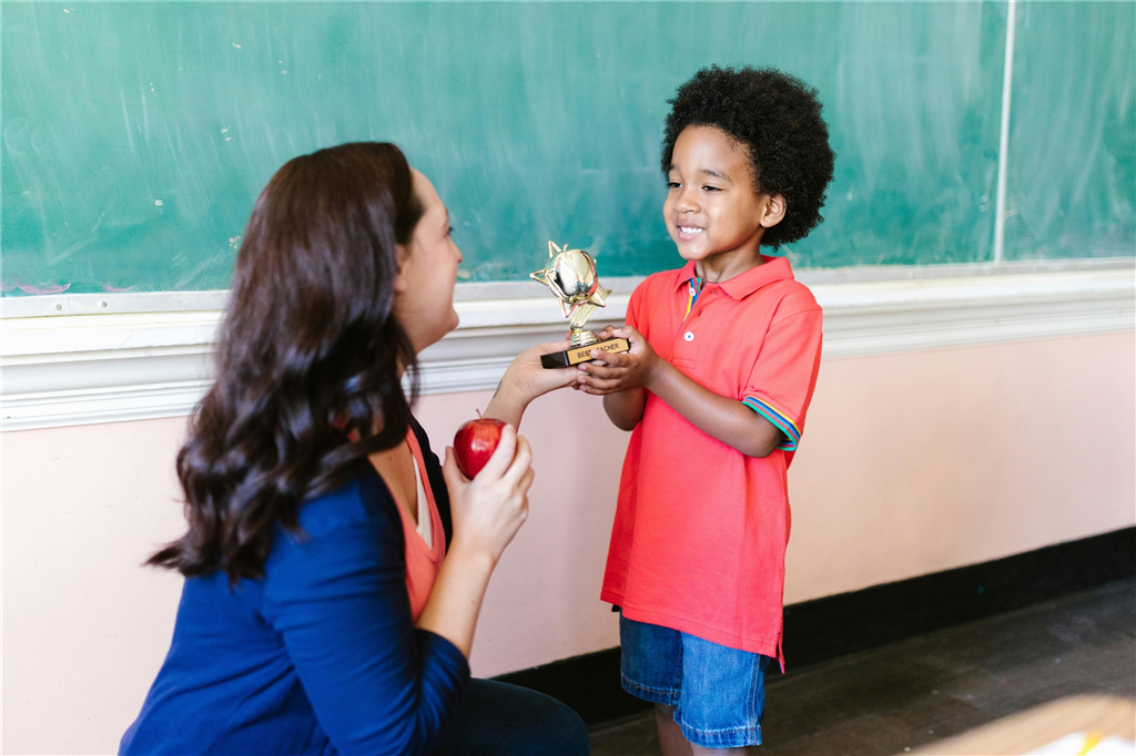 Teacher and child