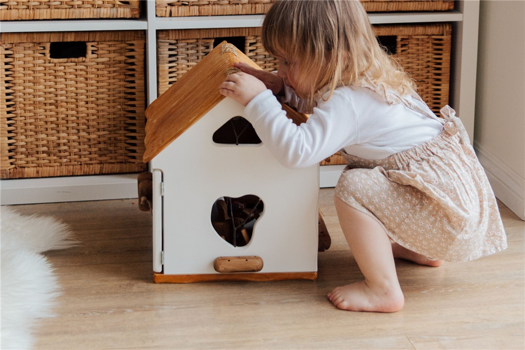 Girl looking into house