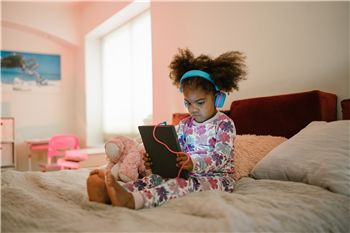 Girl on ipad