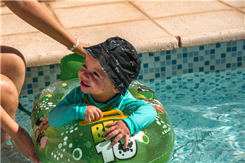 Toddler in pool
